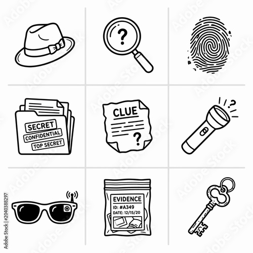 Εκτύπωση καμβά Detective investigation crime scene clues.