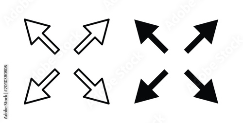 Tableau sur toile Expand icon, outline style icon for web. vector graphics