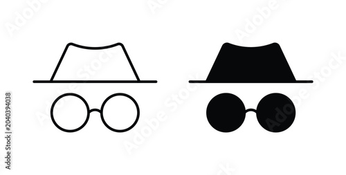 Tableau sur toile Incognito icon, outline style icon for web. vector graphics