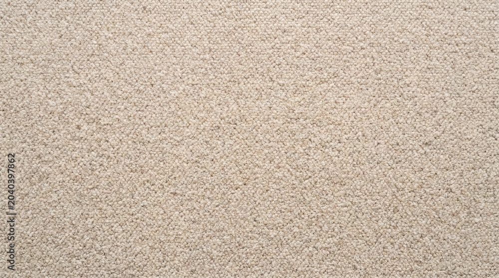 Fototapeta premium Beige carpet texture with loop pile berber weave pattern. Neutral cream color high-end flooring material for interior design visualization and home improvement mockups.