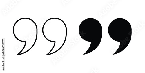 Bild auf Leinwand Quote right icon, outline style icon for web. vector graphics