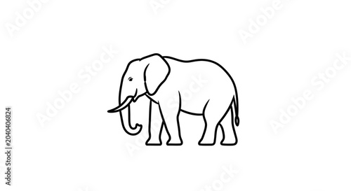 Schilderij op canvas A large grey elephant standing still.