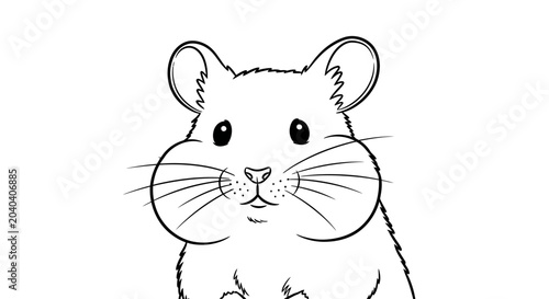 фотографія Cute Cartoon Hamster Face Closeup.
