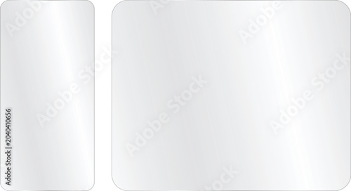 Canvastavla Two blank rounded rectangular frames or glass panels with soft light reflections