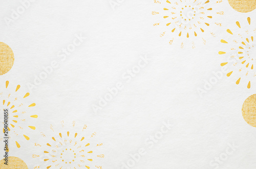 Japanese modern pattern washi paper background. Abstract firework design with the texture of Japanese paper.	