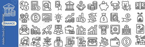 Foto Savings and Budget outline icon set