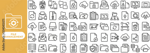 Φωτογραφία File Management outline icon set