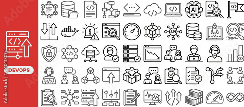 Photos DevOps outline icon set