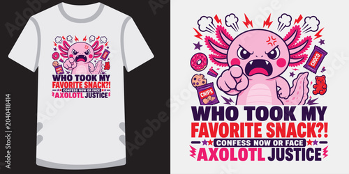 Cuadro en lienzo Axolotl demands snack justice, accusing finger, stolen favorite treats