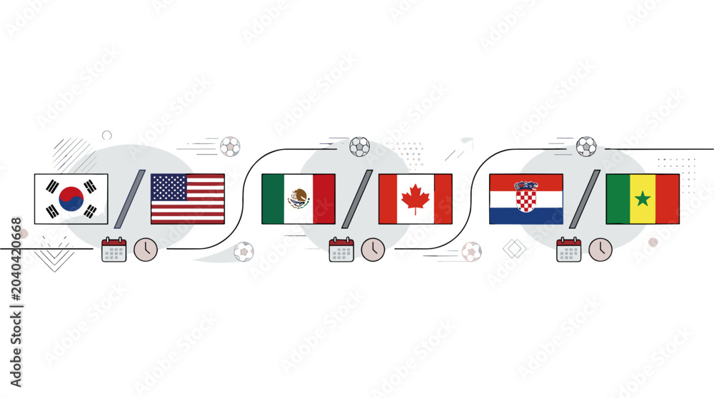 Fototapeta premium International delivery trucks with flags representing different countries