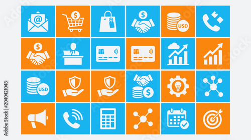 Business and Finance Icons Set.