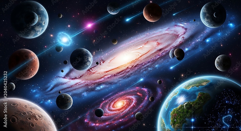 Obraz premium Galaxy Planets Universe Stars