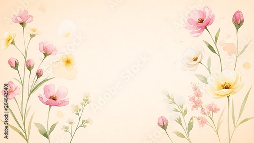 Soft Floral Watercolor Background