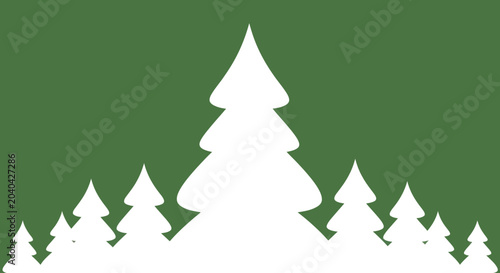 Foto Green forest landscape with white pine trees, vector illustration for nature the