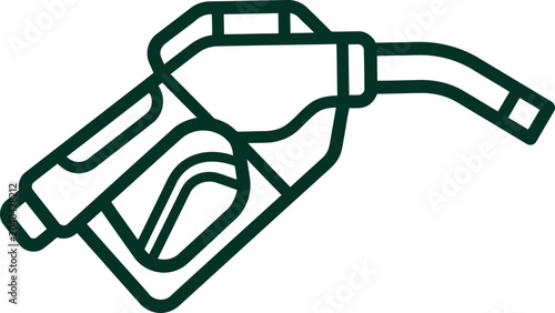Bild auf Leinwand Green line art fuel nozzle icon for gasoline pump symbol