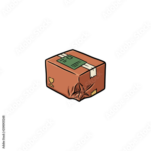 Fotografia Small parcel corner dent illustr