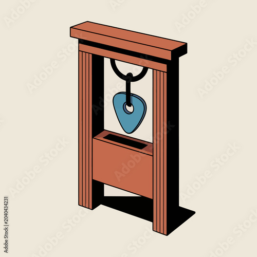 Slika na platnu Guillotine execution device with blade.