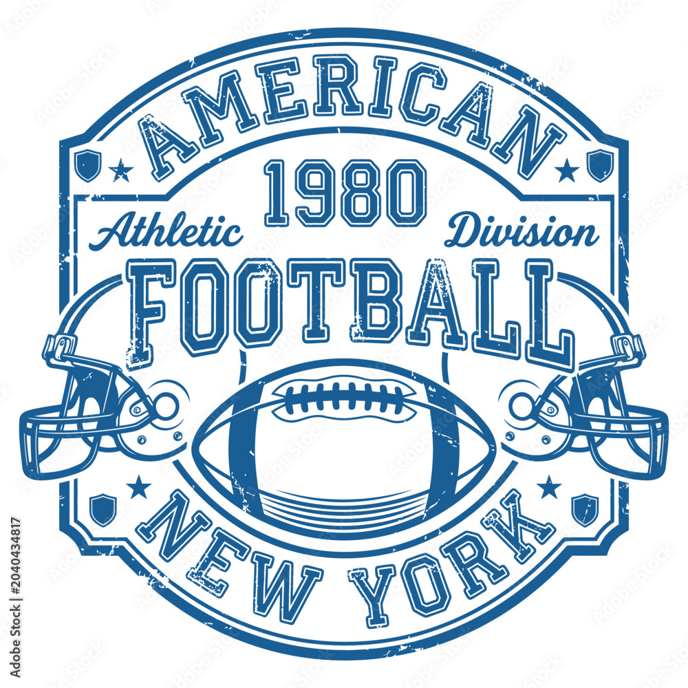Fototapeta premium Vintage American Football Athletic Division New York Sports Badge Vector Design