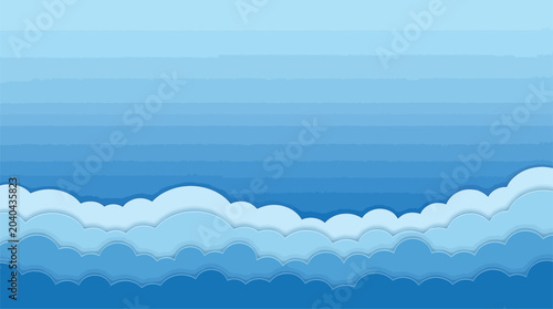 Fotografía cloud layers sky vector background blue gradient composition