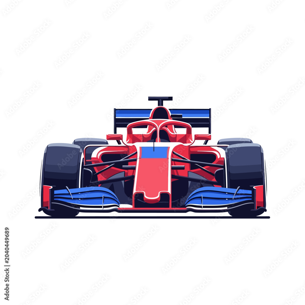 Obraz premium Red Formula Racing Car Illustration on White Background