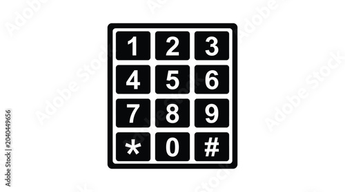 Cuadro en lienzo numeric keypad silhouette on white background numbers digits buttons interface i
