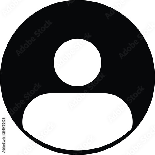 Tableau sur toile Black and white silhouette of a person in circle frame