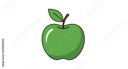 Quadro em tela Green Apple Fruit Illustration.