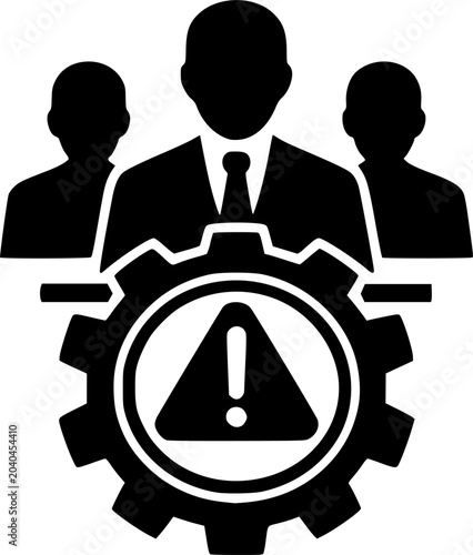 Employee Workforce Risk Management Warning Icon Vector