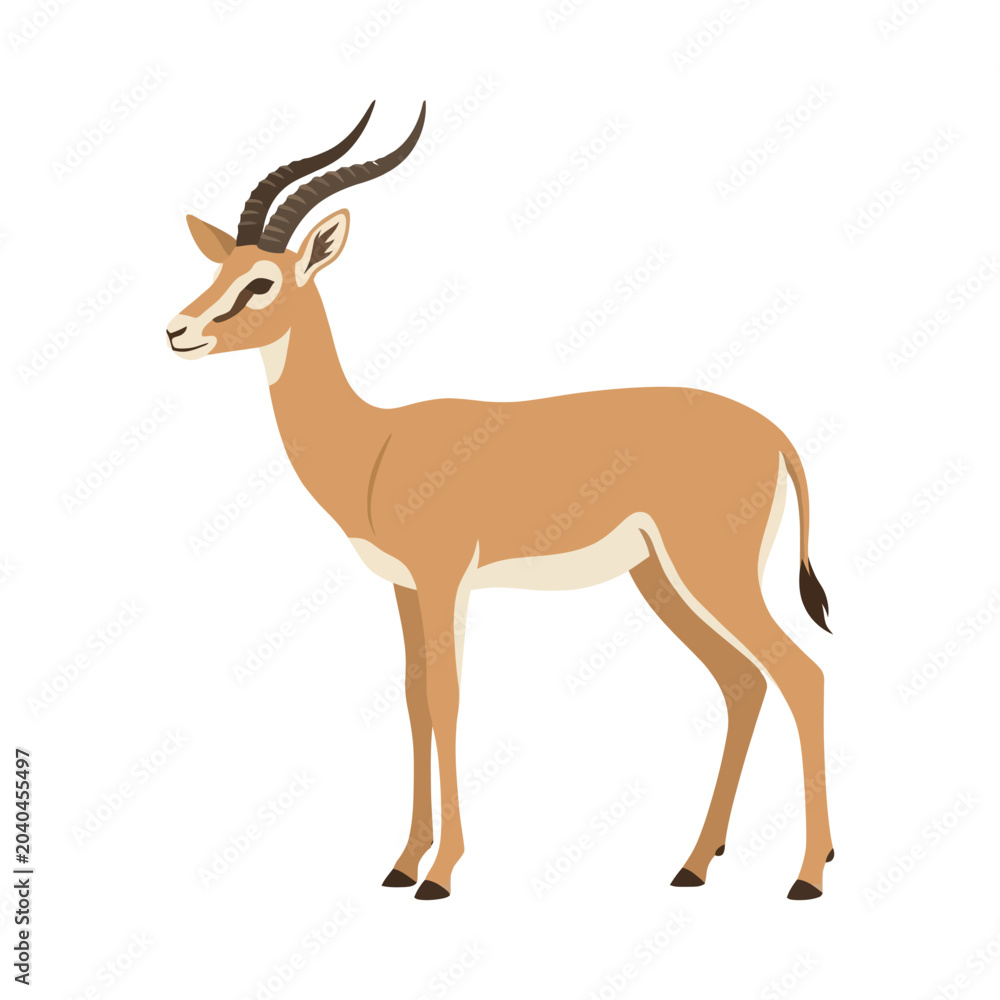 Obraz premium Wild Gazelle Antelope Mammal Animal Illustration