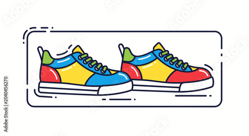 Colorful Sneakers Illustration: Vibrant, Modern Footwear Design for Fashion and Lifestyle
