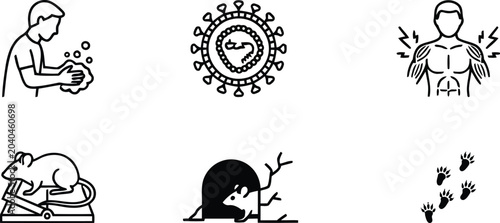 Cuadro en lienzo Hantavirus infection prevention and symptoms rodent borne viral outbreak