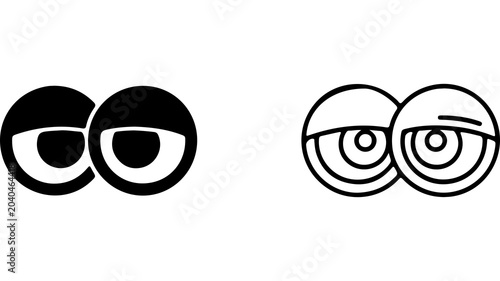 Photos Funny Cartoon Eyes Set With Bored Expression