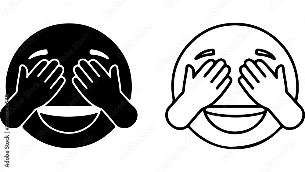 Obraz premium Peeking Eyes Emoji Icons Set