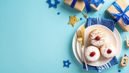 Hanukkah Celebration with Traditional Cookies and Gifts.