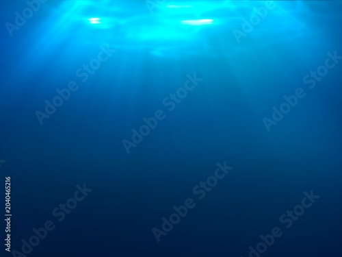 海中の光芒の背景イラスト