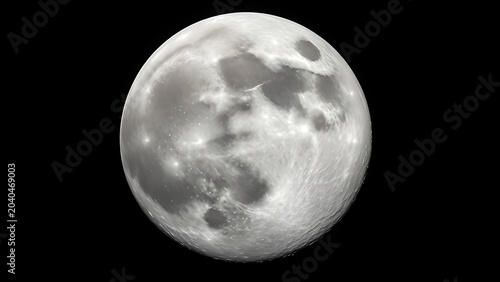 Detailed lunar surface showcasing craters and textures against the darkness of space.