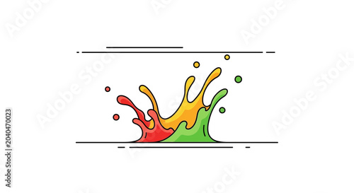 Vibrant Colorful Paint Splash Explosion, Abstract Liquid Art, Dynamic Motion