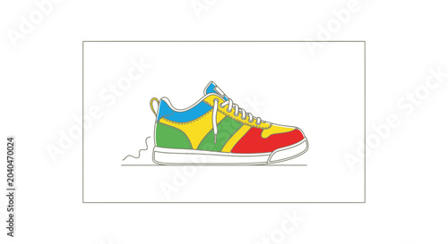 Vibrant Colorful Sneaker Shoe Illustration - Dynamic Design
