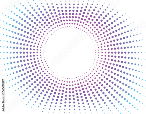 Abstract Halftone Circle Background with Blue Dotted Pattern Design