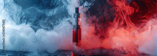 Blue and Red Smoke Eruption: An artistic display of blue and red smoke billowing and swirling, creating a dramatic visual contrast.