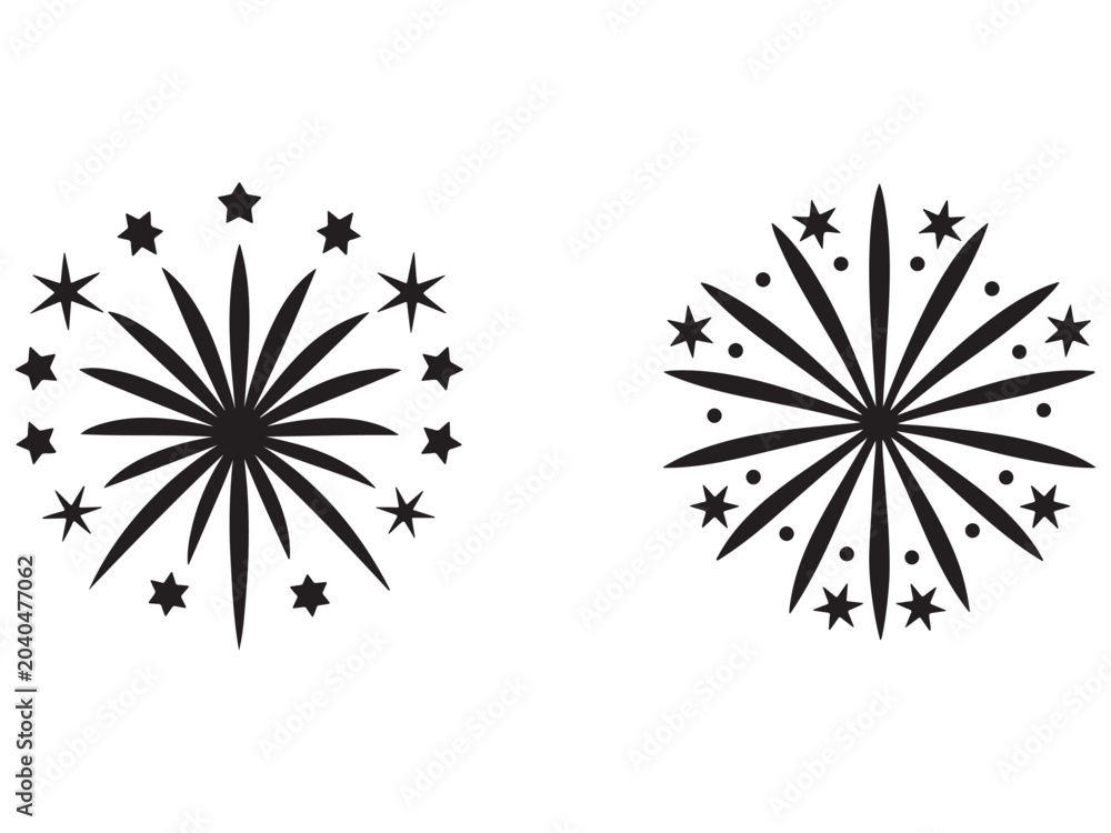 Obraz premium starburst explosion icons with stars and dots on white background starburst icons