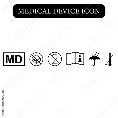 Medical Device Icons — MD + 5 Symbol Set