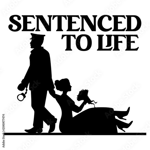 Photos Sentenced to Life Funny Police Officer Bride and Groom Wedding Silhouette SVG