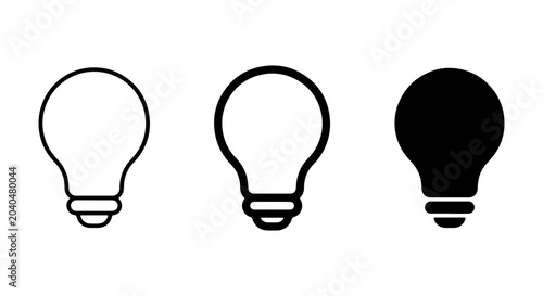 Obraz na płótnie Light Bulb Icons Set: Idea, Innovation, Solution, Inspiration, Concept, Electric