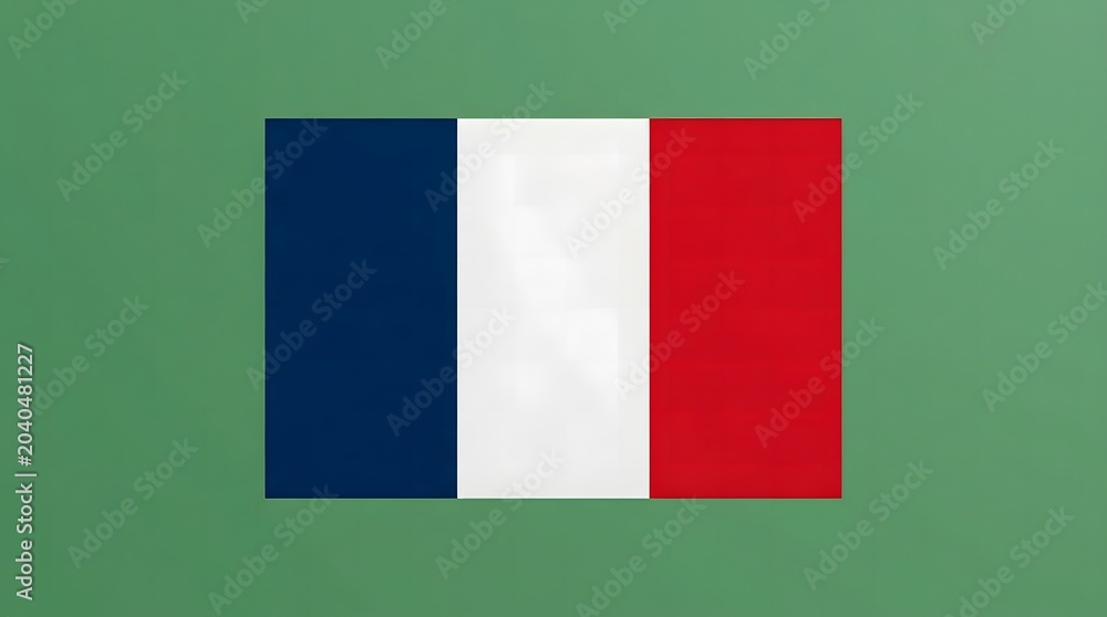 Obraz premium Flag of france against a solid green background