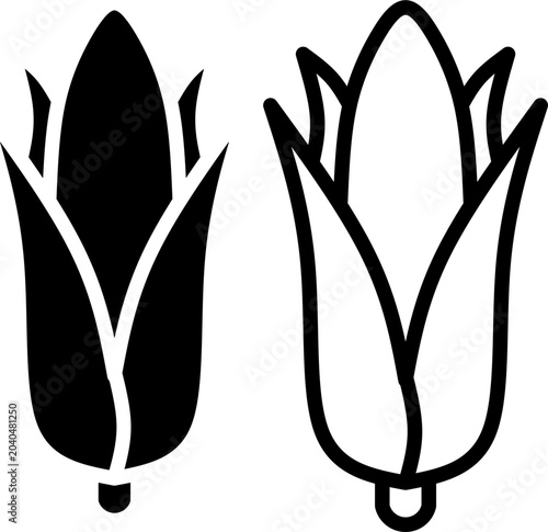 Fall season sweetcorn outline graphic