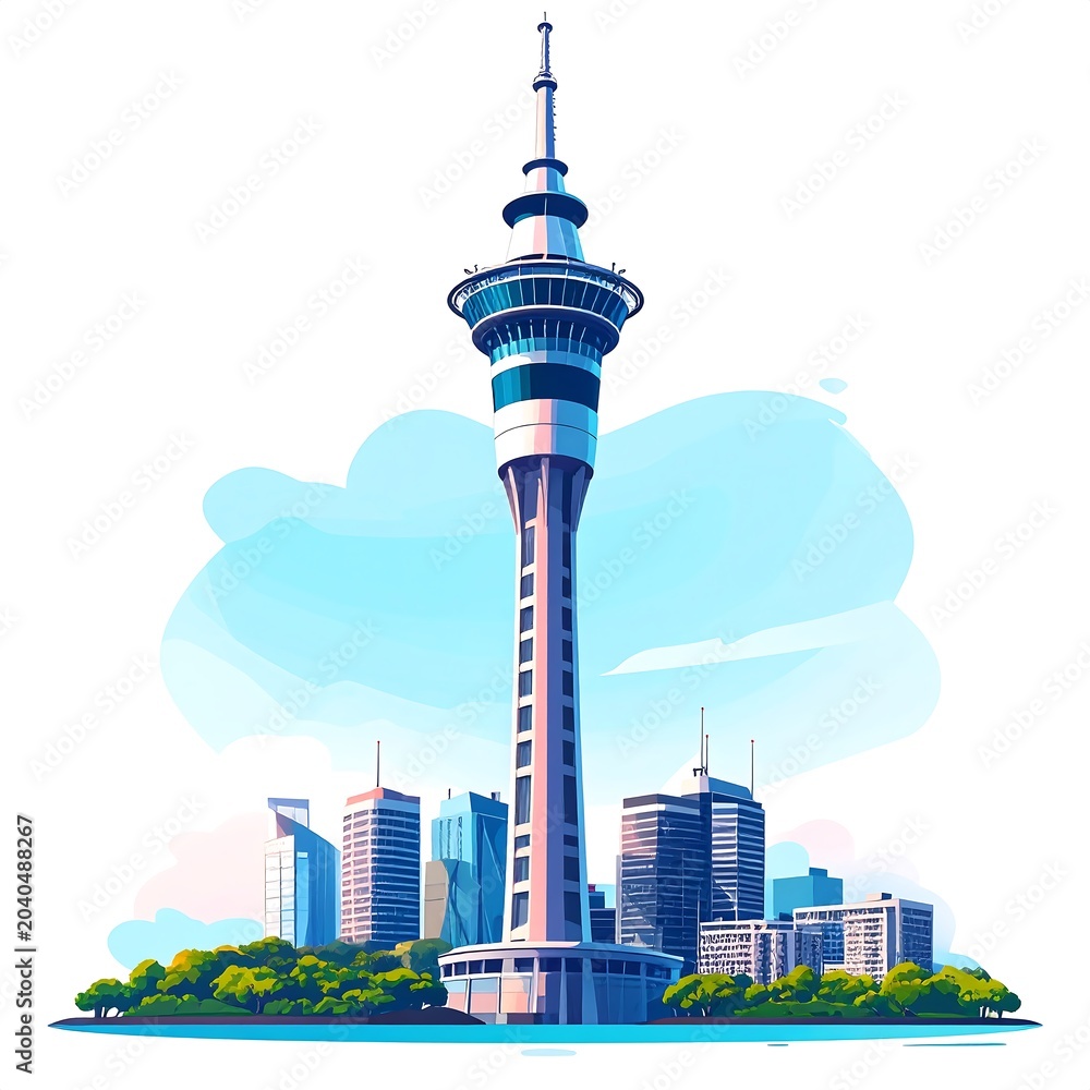 Obraz premium Sky Tower Auckland Cityscape New Zealand.