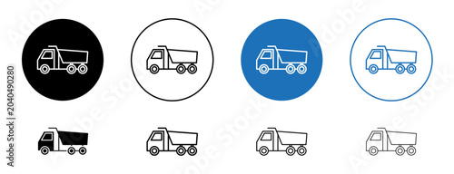 Foto Tipper icons set in black and blue colors on white background