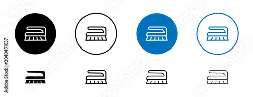 Schilderij op canvas Washing brush icons set in black and blue colors on white background