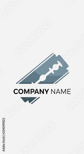 Obraz na plátně Razor Blade Logo Design - Sharp Edge Company Brand Identity